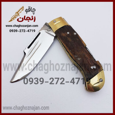 چاقو جیبی زنجان طرح خنجری PZ3 دسته استخوان