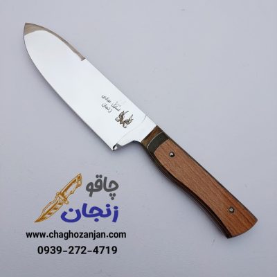 چاقو سلاخی زنجان استاد عبادی RG دسته کائوچو باربند و تیغه استیل