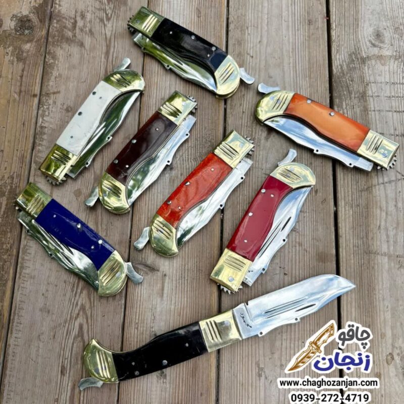 چاقوی دنده ای 23 سانتی متری دسته رنگی